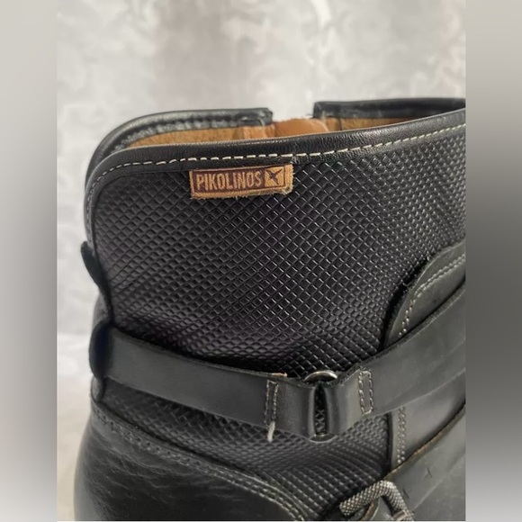 Pikolinos Zaragoza Mid Heel Ankle Boots With Buckles, Black Leather, Women’s 38 - Picture 10 of 16